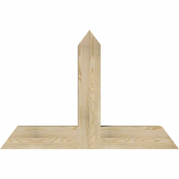 Ekena Millwork Portland Rough Sawn Timber Gable Bracket, Douglas Fir, 48"W x 32"H x 6"D x 6"F, 16/12 Pitch GBW048X32X0606POR00RDF - main
